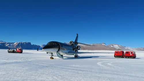 Falcon 7X operation på Antarktis.