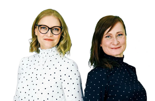 Kati Nieminen (vas.) ja Heli Miinin ovat johtaneet yritystä sen perustamisesta lähtien. Heille molemmille tärkeitä arvoja ovat hyvinvoiva työyhteisö ja yhdessä tekeminen. 
